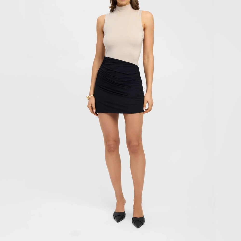 Kookai Tan and Black EFFIE CONTRAST MINI DRESS